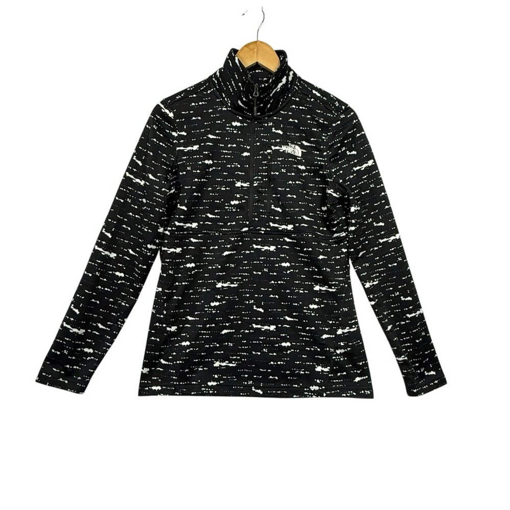 The North Face Womens Size Small Pullover 1/2 Zip Black White